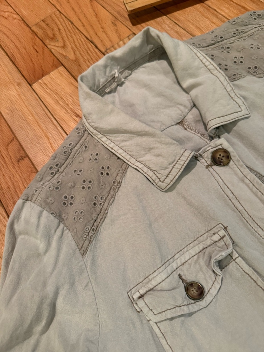 Maurices Light Tan Utility Lace Jacket Pockets travel safari size XL - Picture 4 of 10